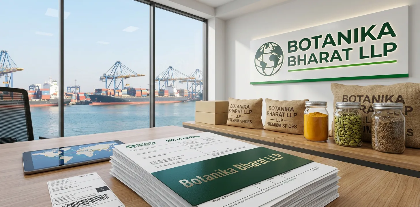 Our Export Process – Botanika Bharat LLP, Indian spice exporter and bulk spices supplier, Rudrapur Uttarakhand. From enquiry to delivery.