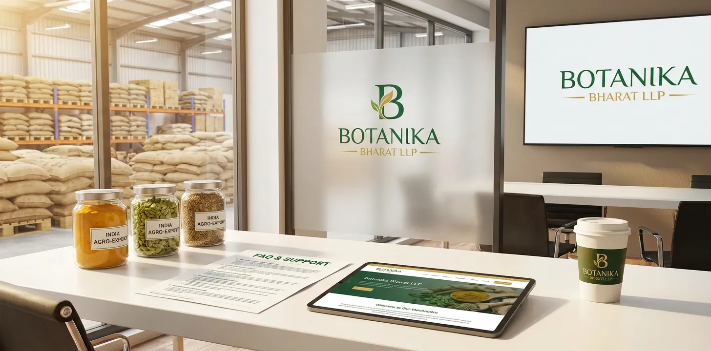 Company FAQ – Botanika Bharat LLP, Indian spice exporter and bulk spices supplier, Rudrapur Uttarakhand. Frequently asked questions for buyers and suppliers.