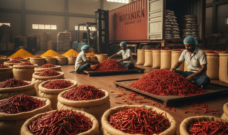 Indian whole red chilies Sannam S4 and Teja varieties ready for bulk export